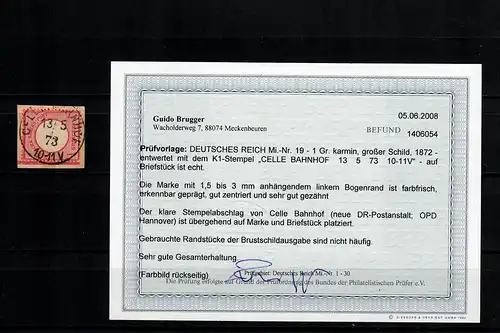 DR: Min. 19, cacheté gare de Coeln, BPP résultat