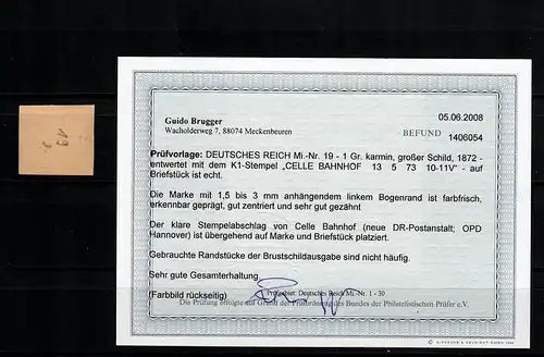 DR: Min. 19, cacheté gare de Coeln, BPP résultat