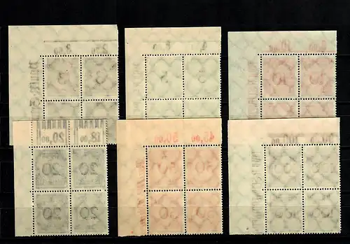 DR: MiNr. 338-343, postfrisch, **, Eckrand  Viererblock VE2
