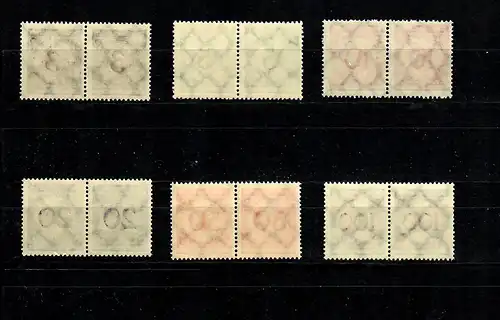 DR: MiNr. 338-343, postfrisch, **, waagrechte Paare