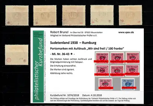 Sudetenland Min° 36-43, Falz, * Rumburg