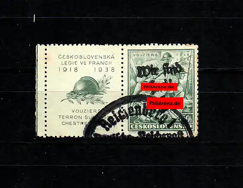 Sudetenland Min. 132 Zf w, stamp, Spezialschamp Reichenberg