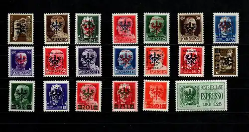 Laibach: MiNr. 1-20, (mit 12b und 19a), postfrisch, **