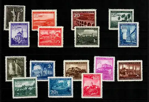 Laibach: MiNr. 45-60, frais, **
