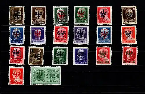 Laibach: MiNr. 1-20, postfrisch, ** (mit 12b und 19a)