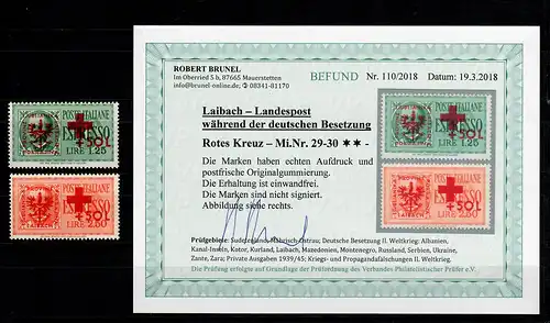 Laibach: MiNr. 29-30, frais, ** Croix-Rouge