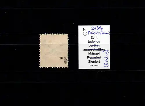 Bayern Mikr. 27 Xb, cacheté, signature BPP