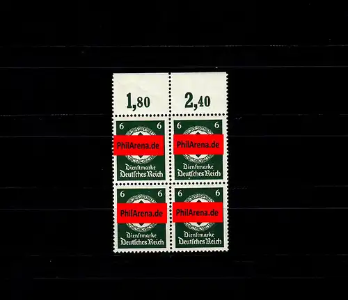 DR Dienst MiNr. D135y, Oberrand Vierer-Block, postfrisch, **, BPP Signatur