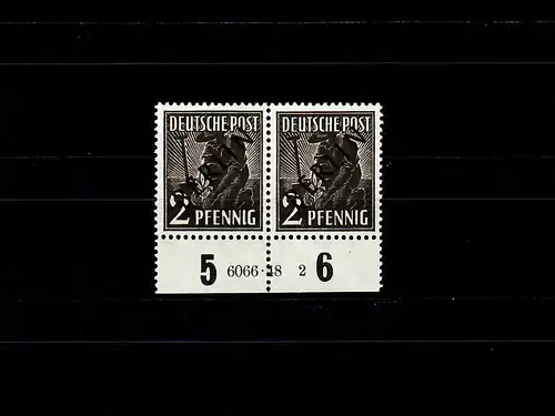 Berlin MiNr. 1 HAN auf Unterrandpaar, postfrisch, **, BPP Signatur