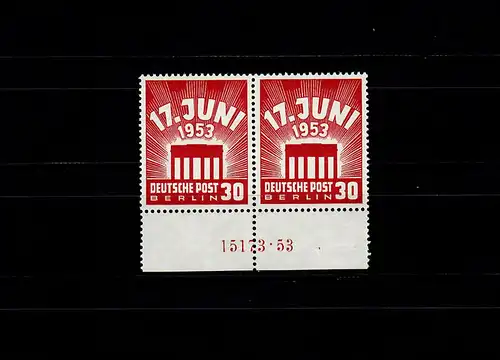 Berlin MiNr. 111 HAN auf Unterrandpaar, postfrisch, **