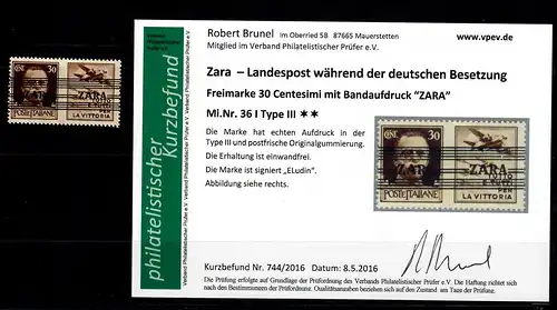Zara Min° 36 I, Type III, frais, **