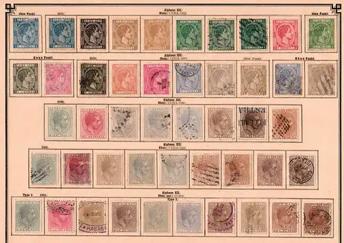 1873-1907 stamp collection: nearly complete, also american Occupation, */o