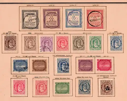 Cook Islands 1892-1902: complete stamp collection incl. #16, */o
