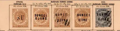 Malaysia states: Sungei, Ujong 1881-1895, better overprints #3,6,11,13,.., */o