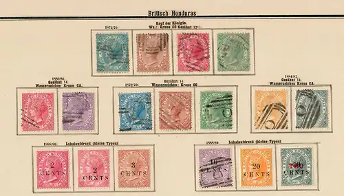 Belize: British Honduras 1872-1907, nearly complete collection */o