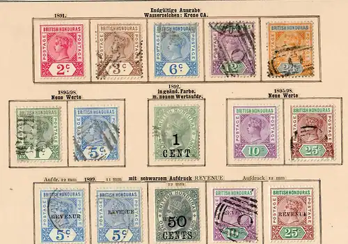 Belize: British Honduras 1872-1907, nearly complete collection */o