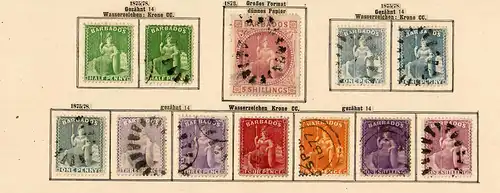 Barbade 1852-1907: nearly complete stamp collection, y compris timbres, */o