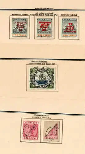 Barbade 1852-1907: nearly complete stamp collection, y compris timbres, */o