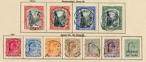 Bahama Islands 1859-1902 nearly complete stamp collection */o