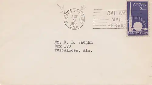 États-Unis d'Amérique 1939: Royal Train R.P.O to Tuscaloosa, Ala