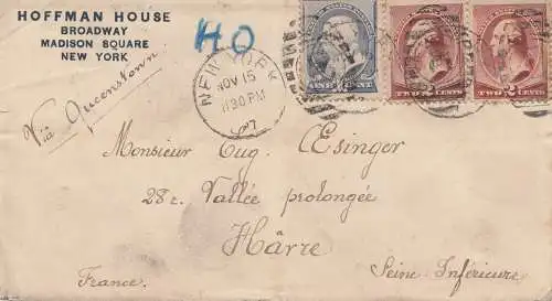USA 1887: New York via Queenstown to Härre / France