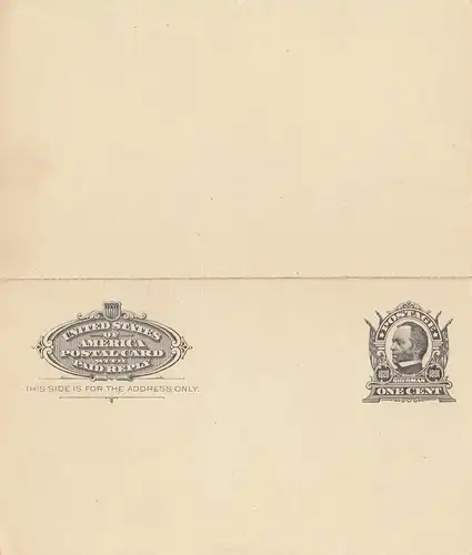 USA post card with response card, unused
