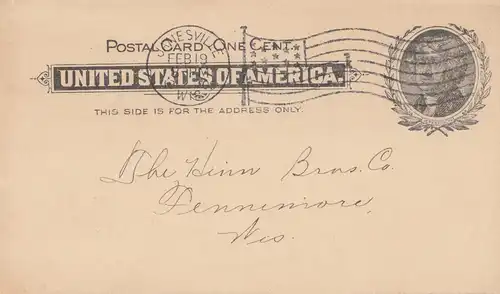 USA 1909: post card Janesville, Flavoring Extracts, Blueings, Ammonias, Sundries