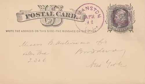 USA 1929: post card Evanston to New York