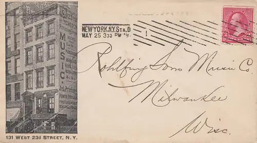 États-Unis 1897: New York, 131 West, 23d Street to Milwaukee