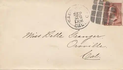 États-Unis d'Amérique letter to Oroville, California