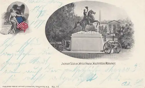 USA 1899: post card Washington White House to New York
