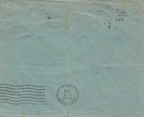 États-Unis 1926: Kreefeld to Chicago, Missent to Chick Ill