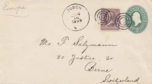 USA 1895: Dodon to Bern, Switzerland