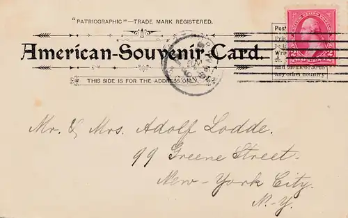 USA 1899: Post card New York, Hartford to NYC