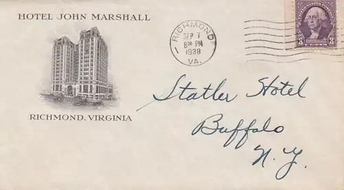 États-Unis d'Amérique 1938: Richmond, Virgina to Buffalo, NY