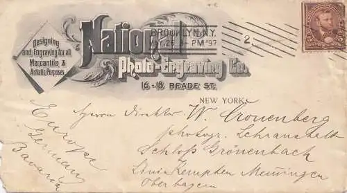 États-Unis: 1897: Brooklyn, NY to Schloss Grönenbach, Kempten, Meiningen