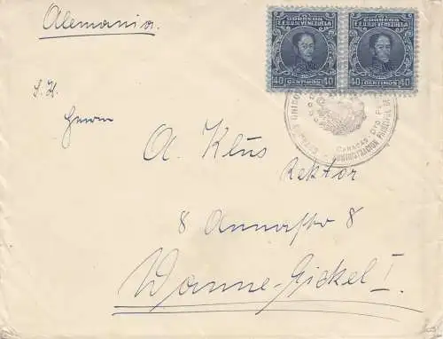 Venezuela 1933: letter to Wanne-Eickel, Germany