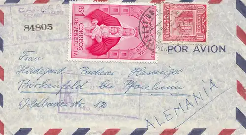Venezuela air mail Lepanto, Caracas to Birkenfeld/Pforzheim