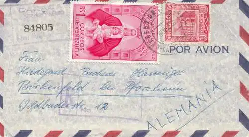 Venezuela air mail Lepanto, Caracas to Birkenfeld/Pforzheim