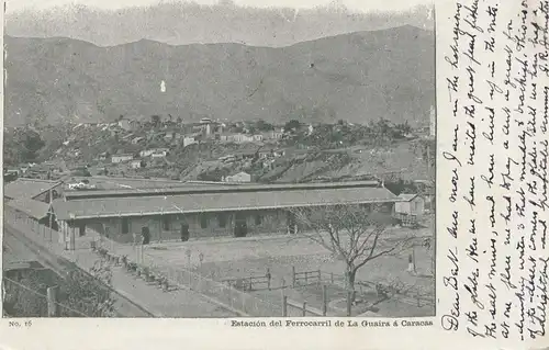 Venezuela 1903 post card La Guaira a Caracas - Paquebot - to Kalamazoo, Mich