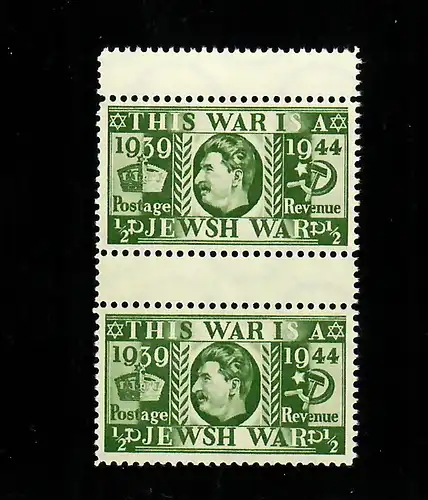 Deutsche Fälschungen für GB: MiNr. 1 mit Leerfeld, ohne Gummi