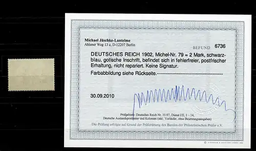 DR: MiNr. 79, postfrisch, BPP Befund