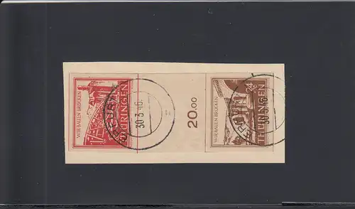 SBZ: MiNr. SZd 2cy, cacheté Erfurt, BPP Attest