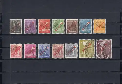 Berlin: MiNr. 21-34, gestempelt mit Sonderstempel 1950, BPP Attest