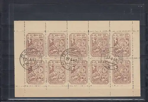 Pleskau MiNr. Kleinbogen 12 by, 27.4.1942 gestempelt