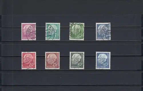 Bund MiNr. 179y, 181y. 183-186y et 259y 260y , tamponné, BPP résultat