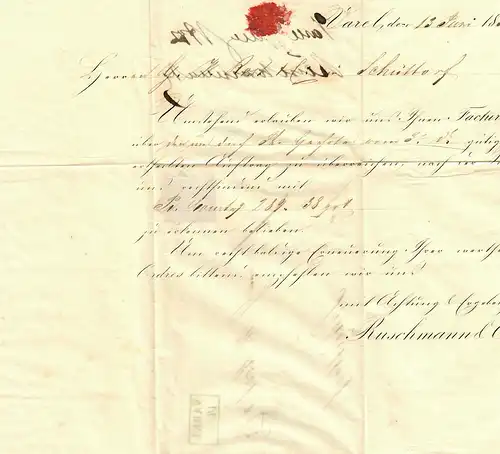 Oldenburg Min. 3 sur lettre Varel 1854 vers Schütdorf