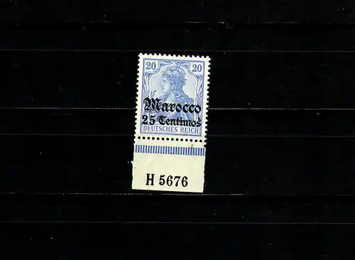 Dt. Post in Marocco MiNr. 37c, Unterrand Aufdruck-HAN, postfrisch **