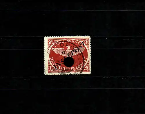Feldpost MiNr. 10 B d, Platte I/1, gestempelt 10.2.1945, BPP Befund