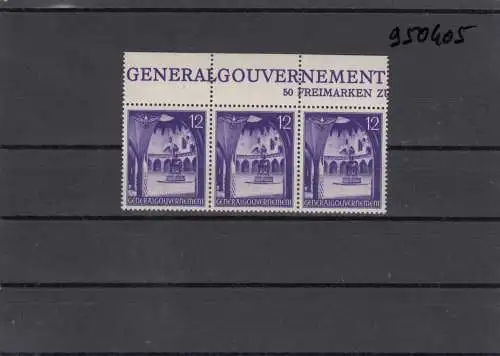 GG Gouvernement général MiNr. 67, **, post-fraîchissement, Oberrand Inscription 3 Champs